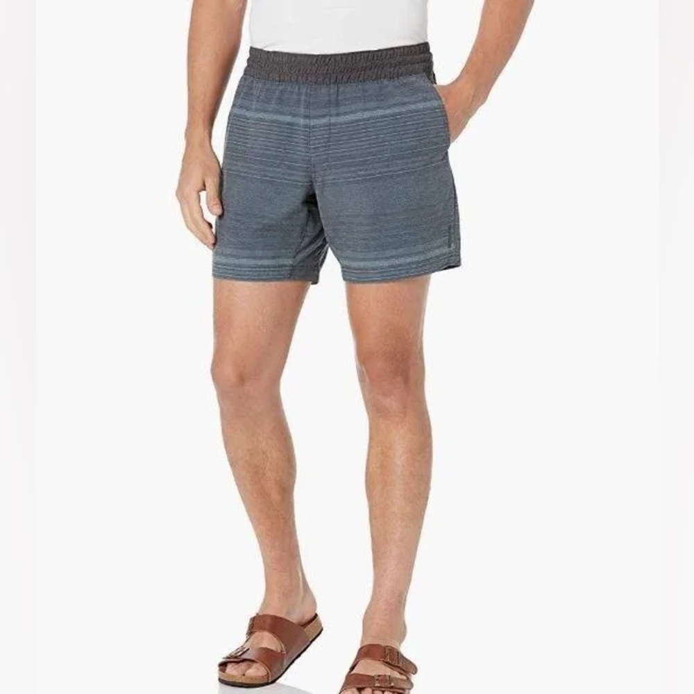 prAna Mens Sz XL Slope stretch Shorts Pull On Elastic Waist Gray 7” UPF NWT